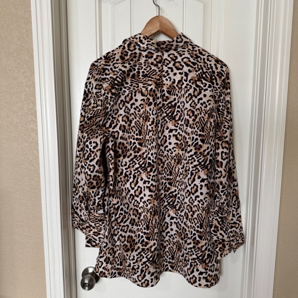 Chicos 2 Leopard Print Collared Button Front Shir… - image 6